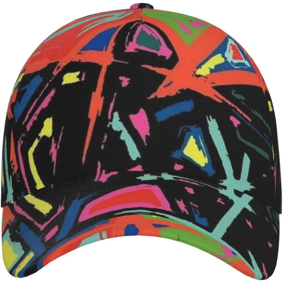 Bold Neon Brushstroke Print Hat Funny Graffiti Baseball Cap Graffiti Snapback Cap Funny Hat Cool Baseball Hats Cap for Outdoor