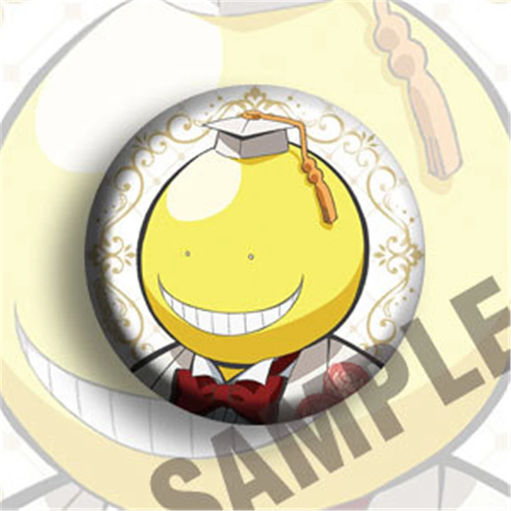 58mm Anime Assassination Classroom‌ Ansatsu Kyoushitsu Cosplay COSTUME Badge Pin SPTE Tinplate Brooch﻿ Prop Xmas Gift