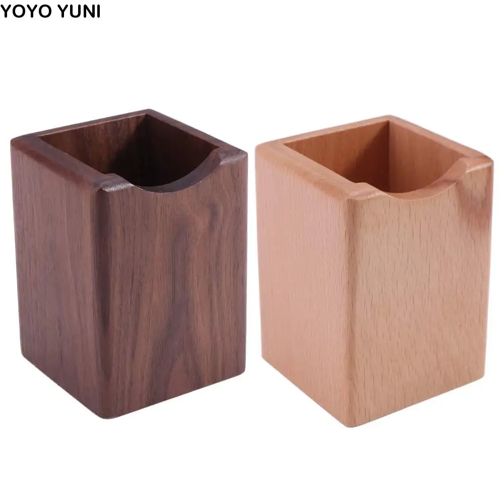 

Office Supplies Natural Wooden Pencil Holder Large Capacity Multiple-use Desk Organizer Square Eco Wood Storage Box Student