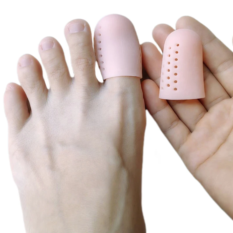 Big Silicone Gel Toe Separadores, Cuidado do Polegar, Respirável Pé Protetor, Blisters Cap Cover, Proteção dos Dedos, 4 Pcs = 2 Pares