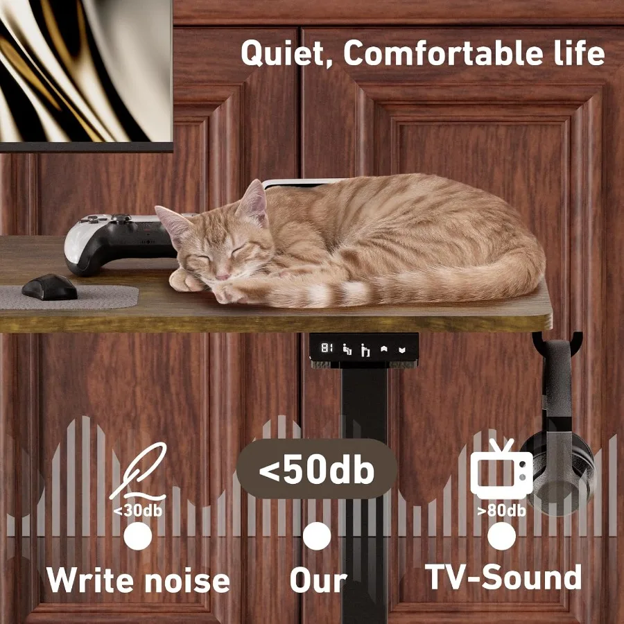 مكتب قائم كهربائي قابل للتعديل مع عجلات مقاس 55 × 24 بوصة مكتب قائم مريح لمحطة عمل المكتب المنزلي مثالي f