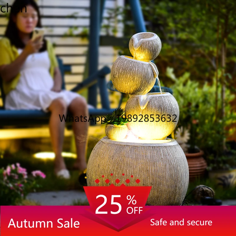 

modern simple cycle rockery flowing water ornament water feature office living room decoration feng shui wheel