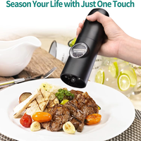 Electric Automatic Salt And Pepper Grinder Set Rechargeable With USB Gravity Spice Mill Adjustable Spices Grinder With LED Light