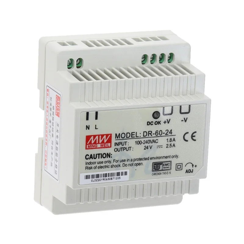 

DR-30/60 60W Single Output 5V 12V 15V 24V Din Rail Switching Power Supply DR-60-5 DR-60-12 DR-60-15 DR-60-24 Power converter