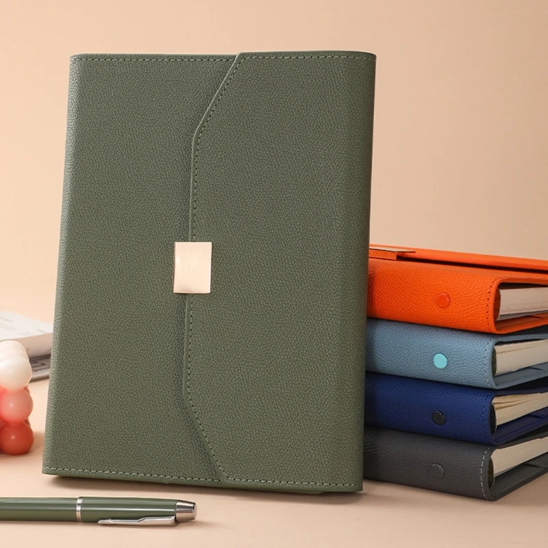 Refillable Journal Notebook with Pen Slot and Card Holder 6 Rings Leather Binder Notebook 200Pages Lined for Journaling