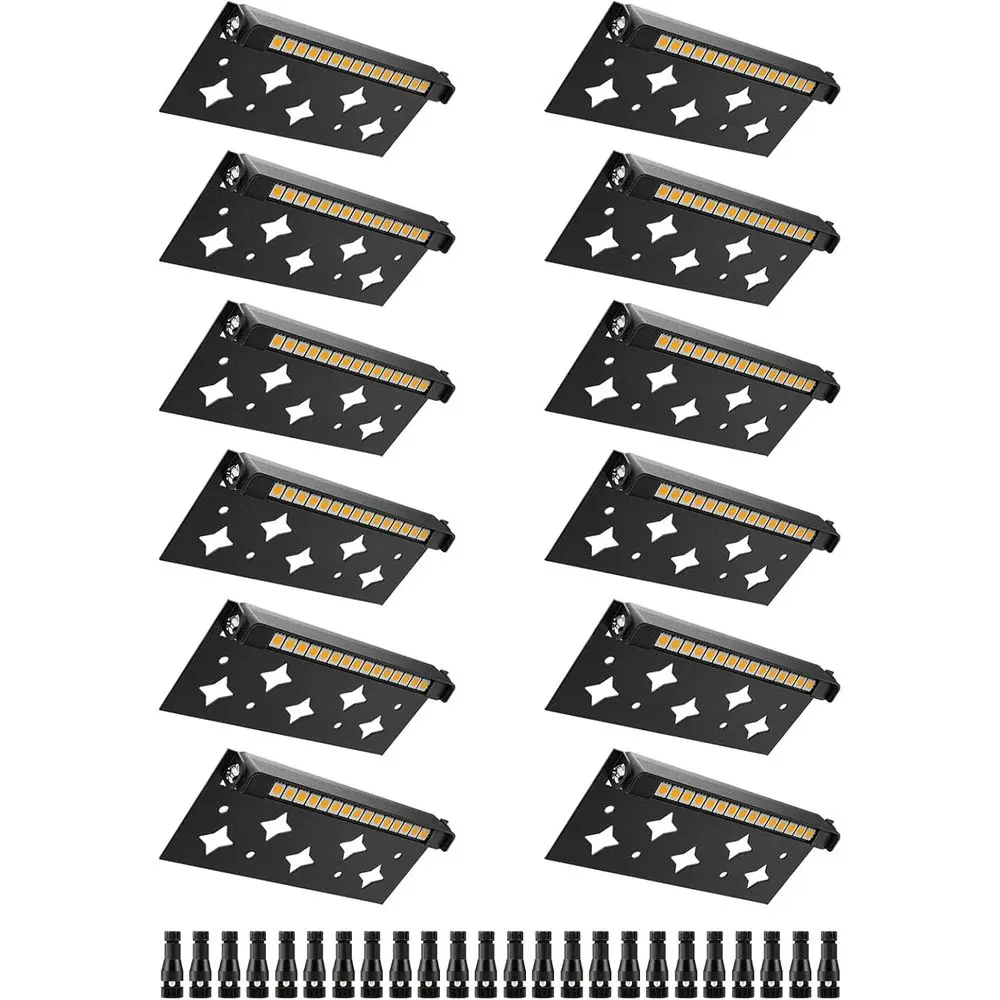 7 مصابيح LED صلبة، 12 فولت خارجية مقاومة للماء، 3000 كلفن أبيض ناعم، 12 عبوة مع موصلات #1