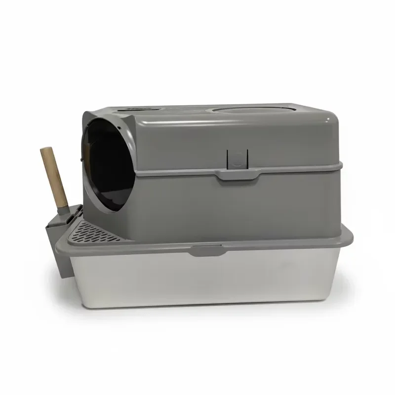 for Large Stainless Steel Enclosed Cat Litter Box Deodorant Design with Multi-Cat Shovel Suitable for Cats