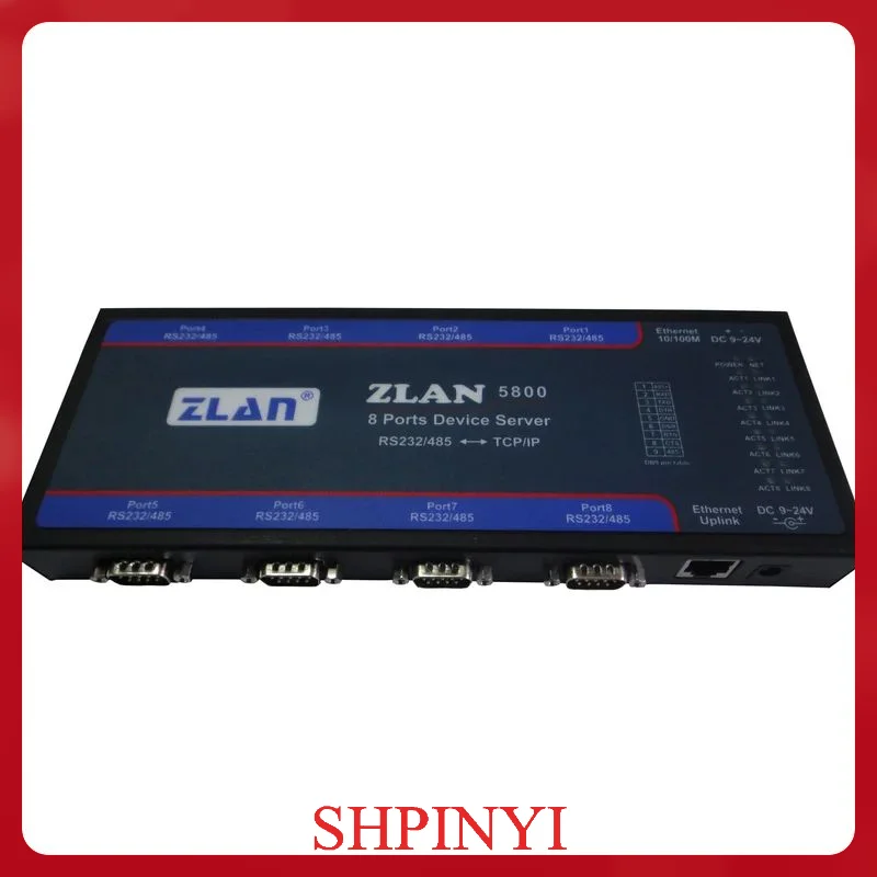 

Лидер продаж ZLAN5800 8-портовый преобразователь RS232 RS485 в Ethernet, промышленный серверный коммутатор с несколькими последовательными устройствами