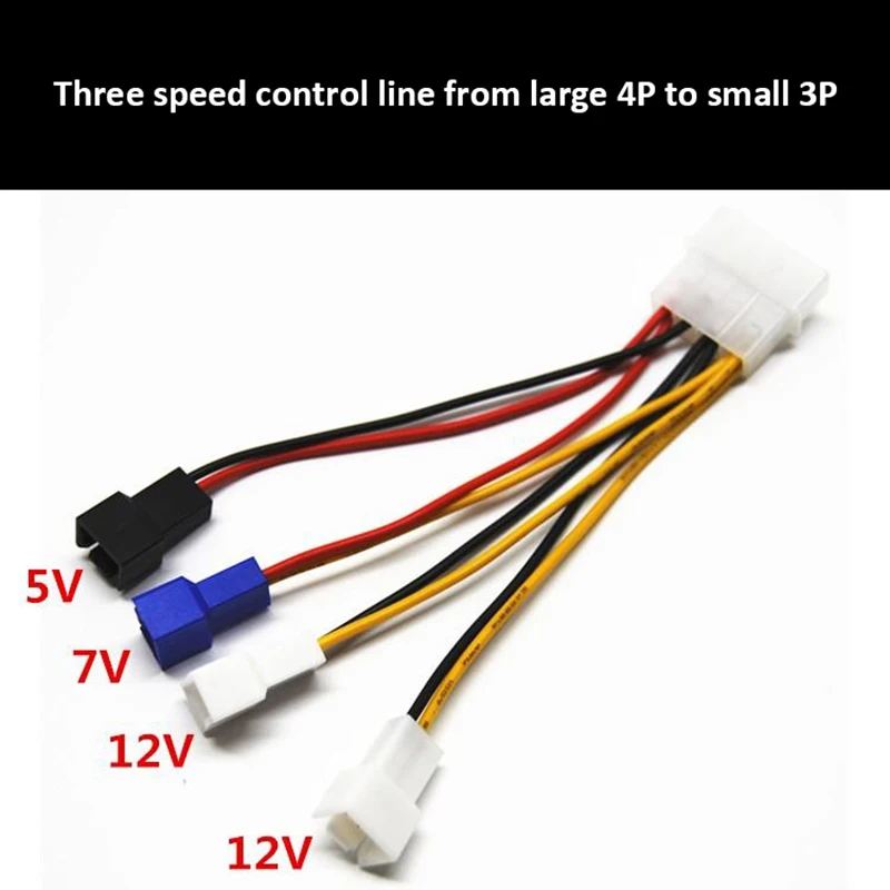 

1pcs 4-Pin Molex To 3-Pin Fan Power Cable Adapter Connector 12v*2 / 5v*1 Computer Cooling Fan Cables for CPU PC Case Fan