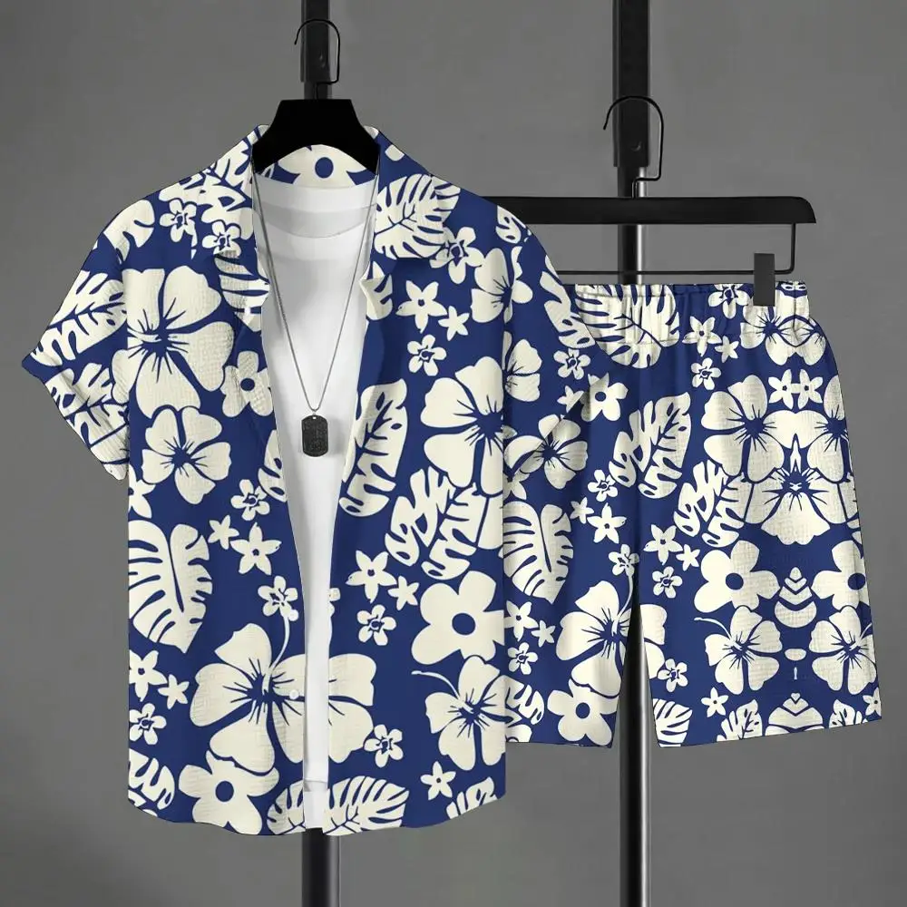 Hawaiian Style Herren Kurzarmhemd Sommer Kurzarmhemd Strand Kurzer Herrenanzug Street Casual Y2k Herren Shorts Freizeit