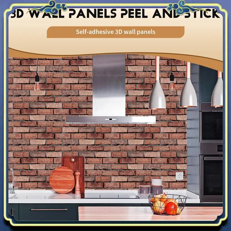 Latest 3D Wall Panels Peel And Stick 3D Brick Wallpaper,Interior Wall Decoration,PVC Wall Panels For Living Room, Bedroom,10Pcs