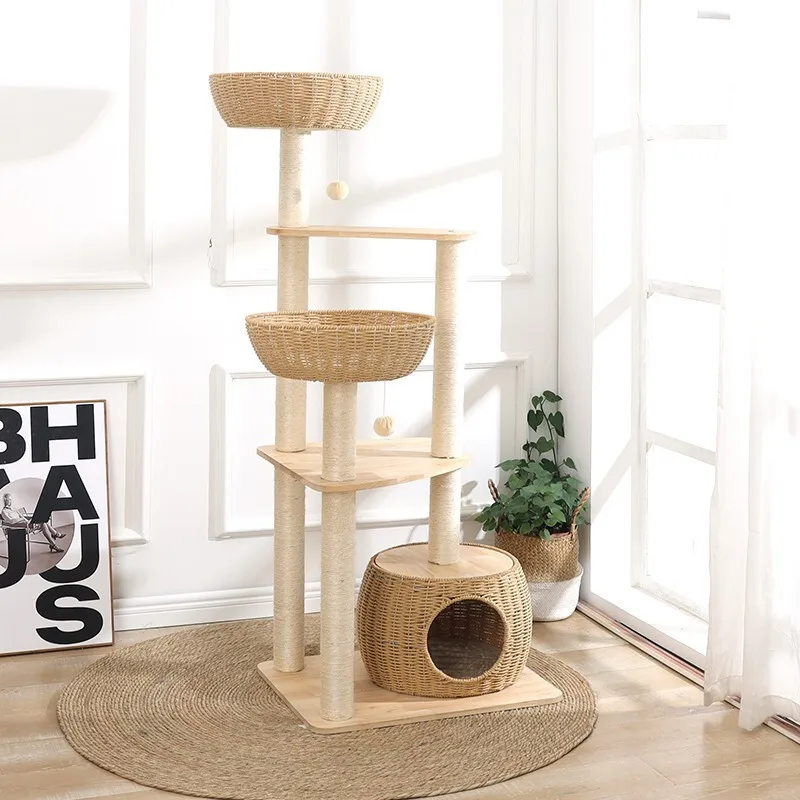 

Cat climbing frame cat nest cat tree integrated jumping platform large four-season universal sisal toy