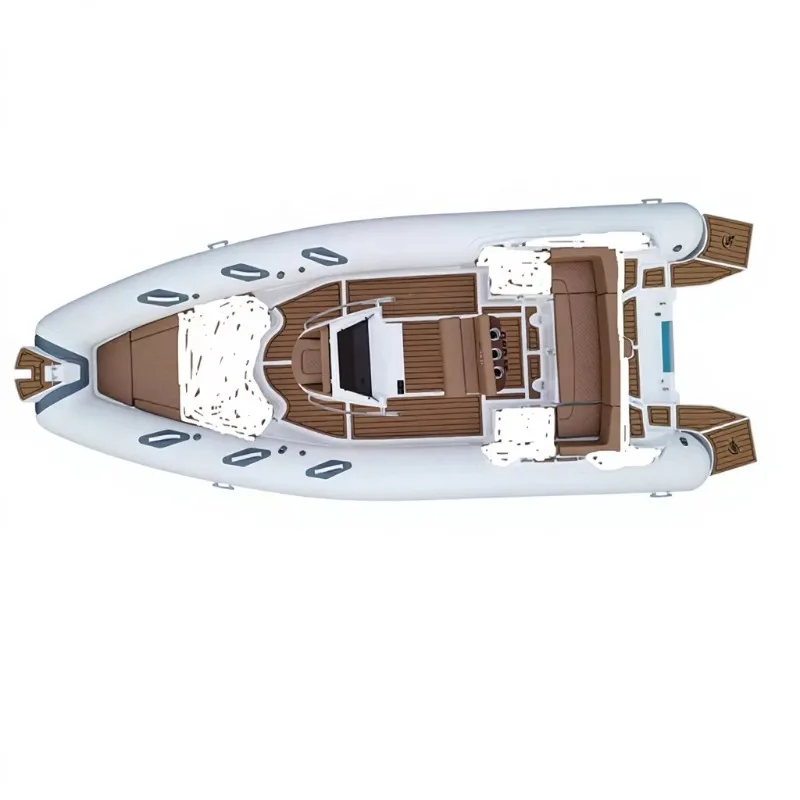 23.3ft Luxury 866  Fiberglass Boats Fabric Inflatable Fishing Rowing Boat