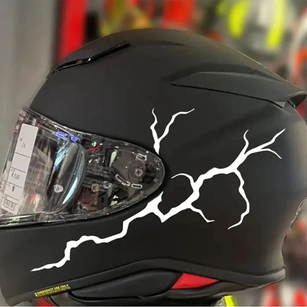 1PC Reflective Lightning Motorcycle Stickers Waterproof Safe Driving for Motorbike Helmet Fuel Tank DIY Scooter Vinyl Decals image 2