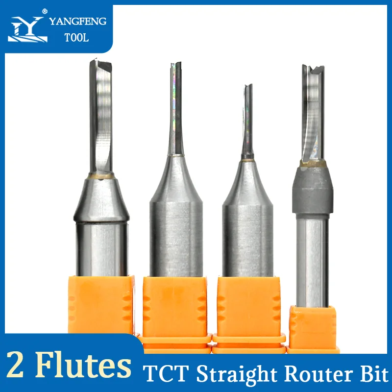 

TCT 2 Flute Straight Router Bit 8mm 1/2 Shank Carbide End Mill for CNC Wood Carving Milling Engraving MDF Plywood Cutting Tools