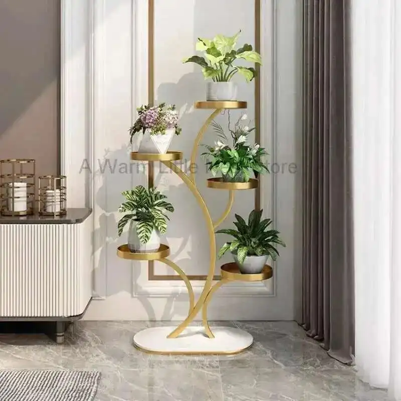 

Aesthetics Minimalist Flower Rack Living Room Balcony Trendy Light Luxury Plant Display Shelf Designer Muebles Home Furniture