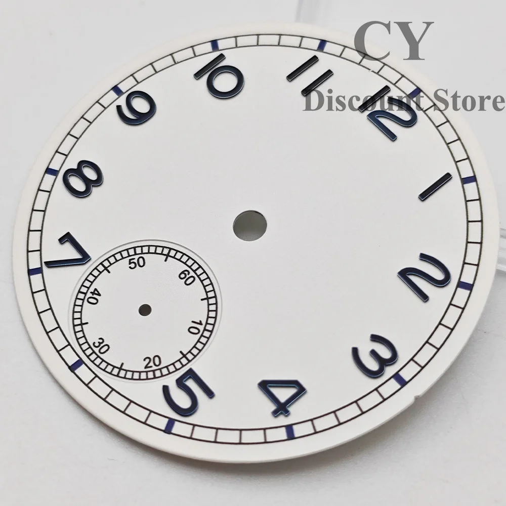 6498 Tarcza Czarny Niebieski Biały 37 mm Tarcza zegarka Zielona świecąca tarcza pasująca do mechanizmu ETA 6498 Seagull ST3621 — zdjęcie 4