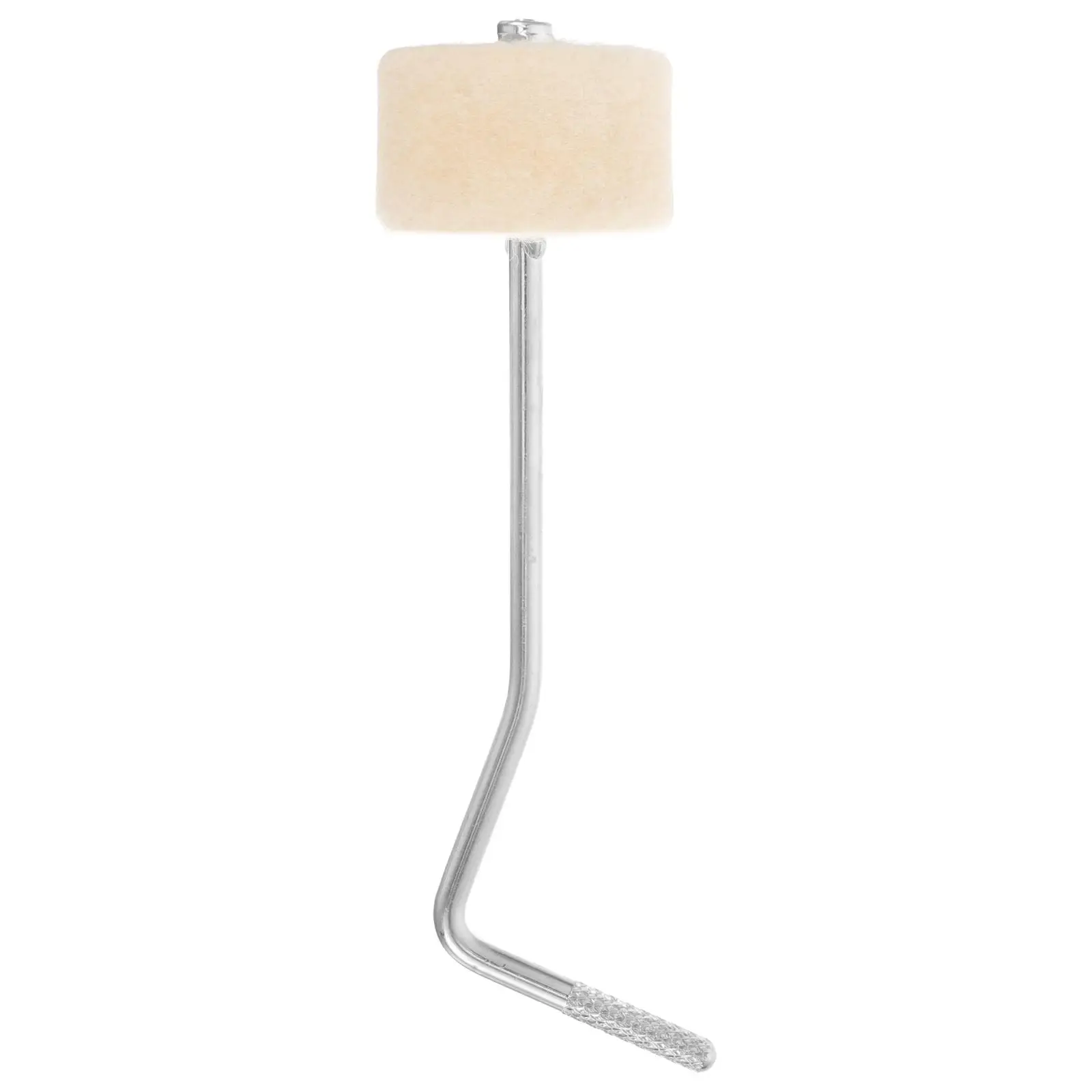 

Bass Drum Beater Curved Rod Pedal Hammer Durable Metal Felt Clear Sound Defined Tone Drum Accessories Students Professionals