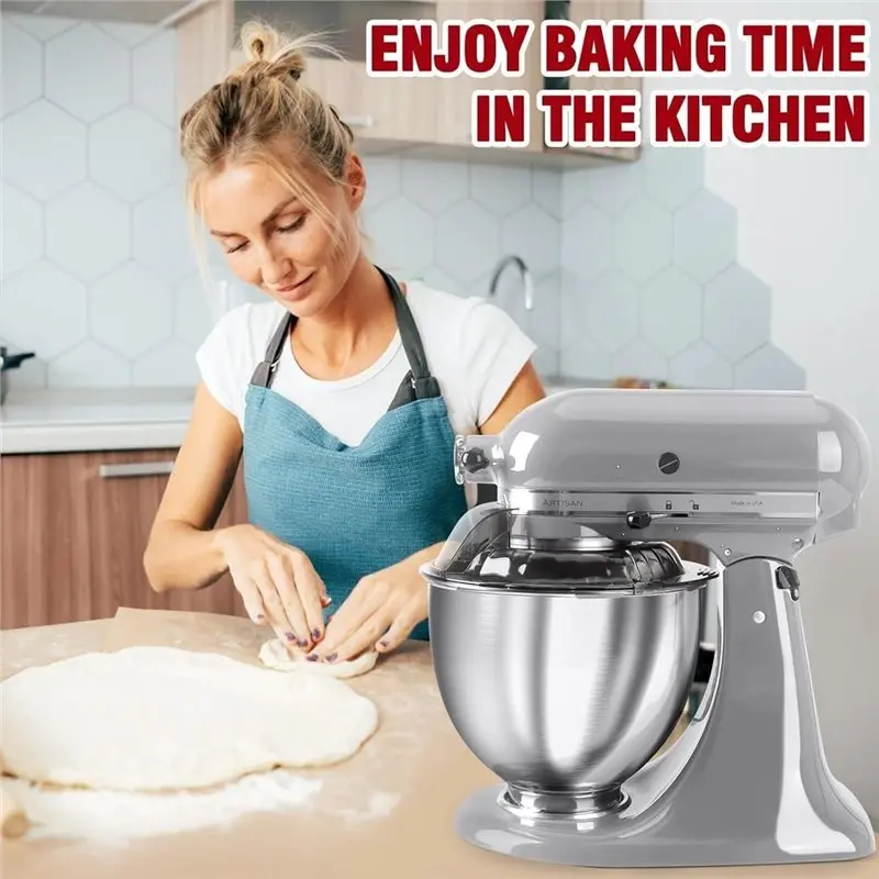 YANA35R Pouring Shield For Kitchenaid 4.5-5QT Tilt-Head Mixer,Only For Stainless Steel Bowl,Safety Secure Fit Splash Guard