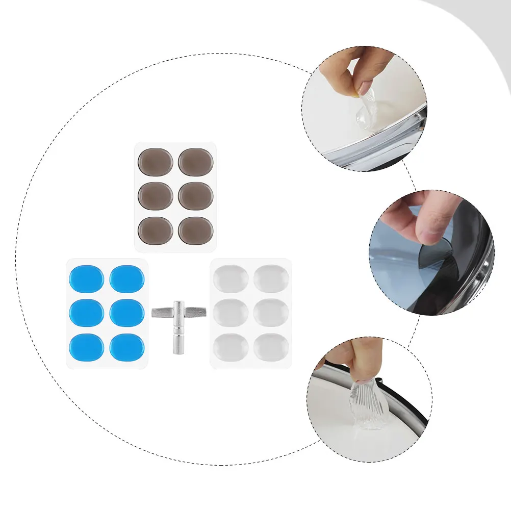 

Sound Silence Pad Set Self-adhesive Silicone Drum Pads Washable Mute Dampeners Reusable Dampening Gel Cushion Gift