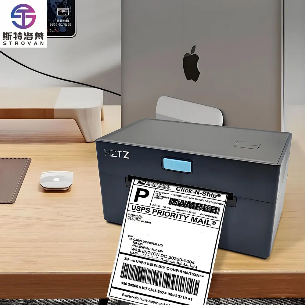 High Quality 4 Inch Direct Thermal Barcode Printer USB+Lan Interface 203DPI 1-Year Warranty Fast Speed POS Label Stock