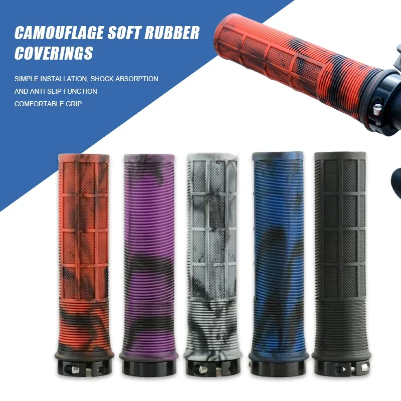 NPY-empuñaduras de bicicleta plegables TPR, bloqueo en el puño de la bicicleta, antideslizantes, absorbentes de golpes, cubierta de manijas de bicicleta de montaña, agarre de barra MTB BMX