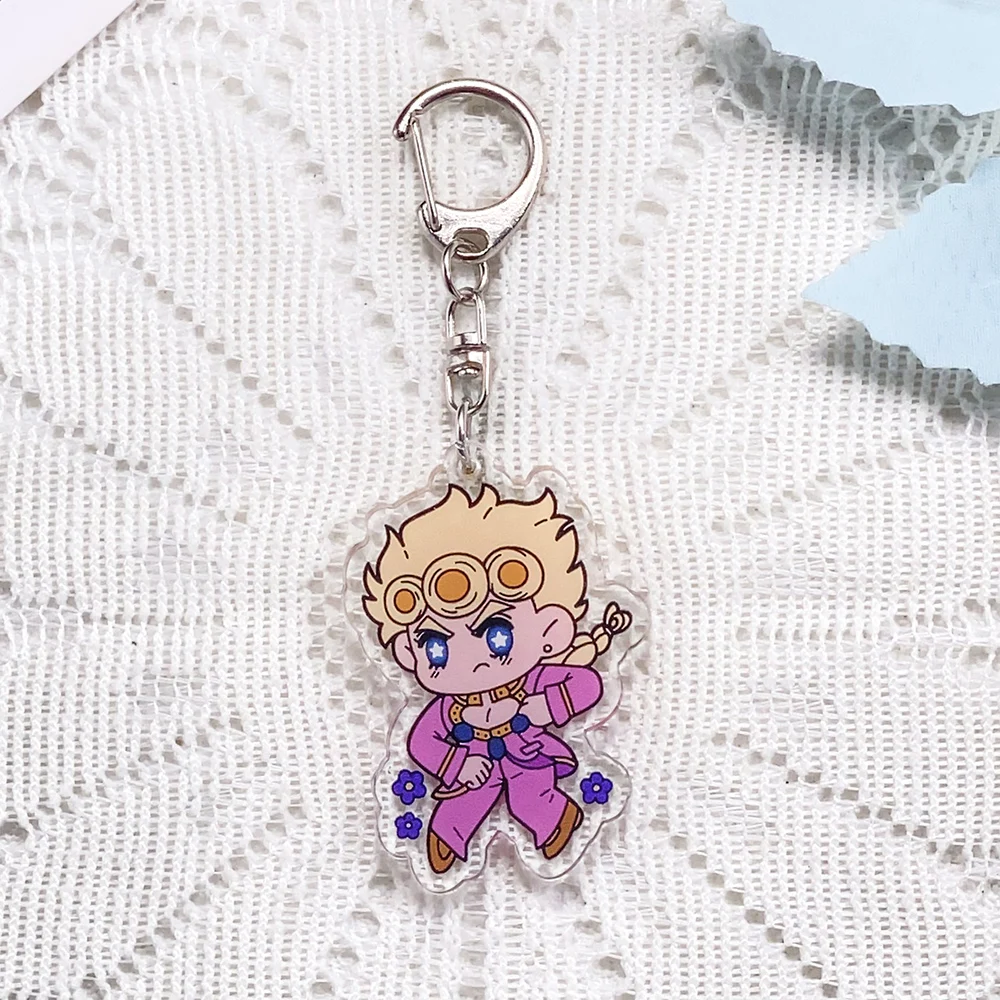 1/8PCS Anime Characters JoJo's Bizarre Adventure Acrylic Keychain Accessories Keyrings Friends Gifts Bag Charms Backpack Pendant