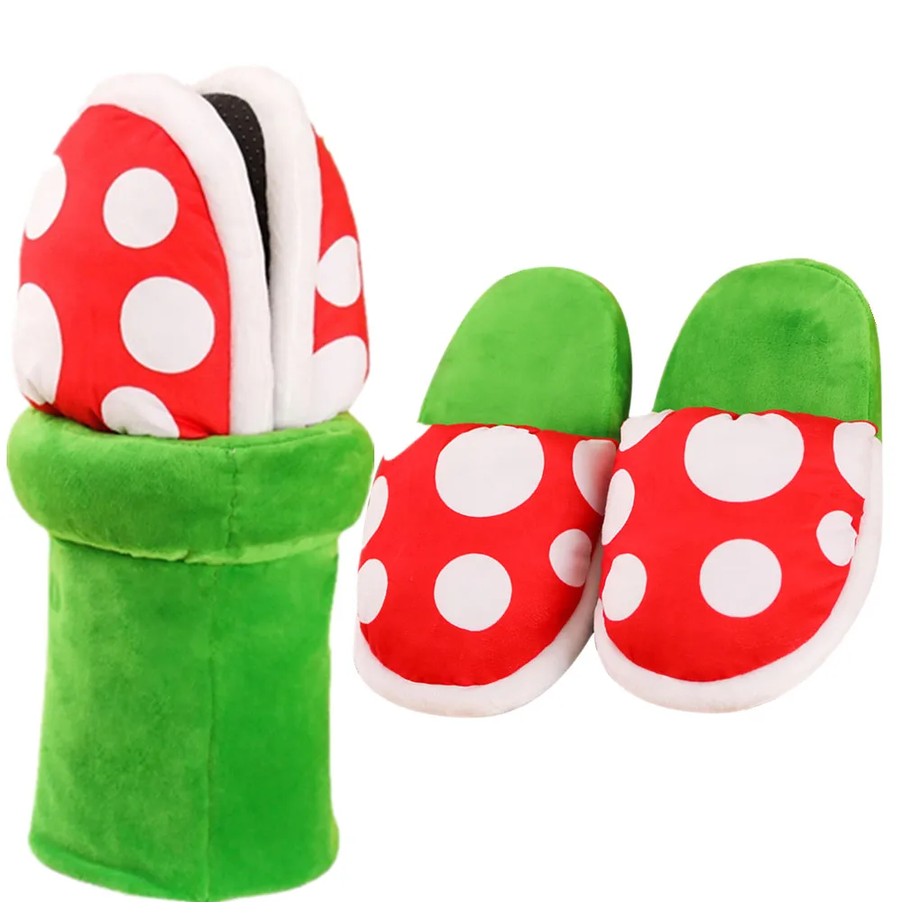

Mushroom Home Slippers Plush Plant Plush Creative Super Cannibal Flower Shoes Toys for Kids Peluche Stuffed Toy Gift for Girls