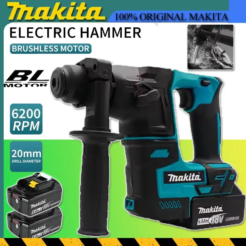 

Бесщеточный аккумуляторный перфоратор Makita 18В, литиевая батарея, беспроводные дрели, электроинструменты Makita 18В