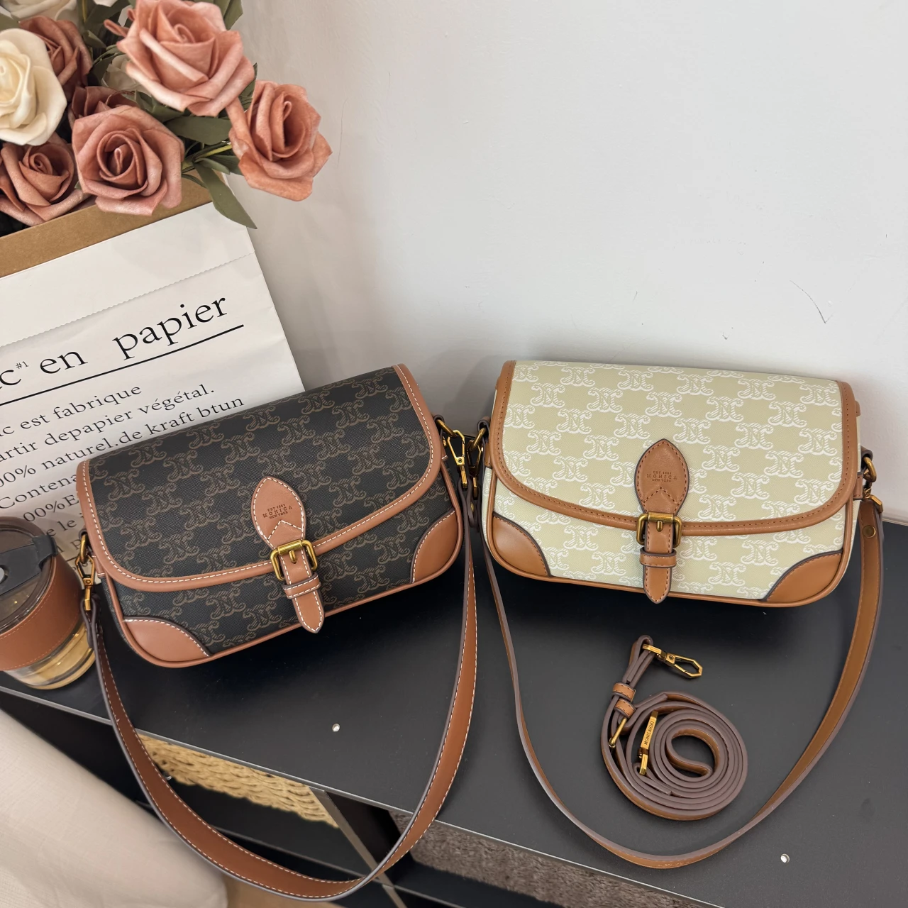 

Fashionable Trendy Women's Bag - French Niche Crossbody New Style High-End Exquisite European American Sweet Retro Bag