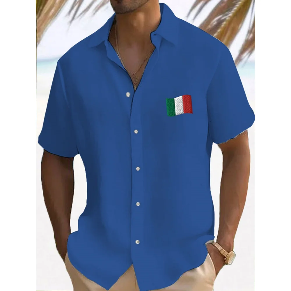 Heren Shirt Zomer Casual Mode Korte Mouwen Shirt Voor Heren Losse Ademende Hawaiiaans Shirt Man Casual Heren Kleding Top