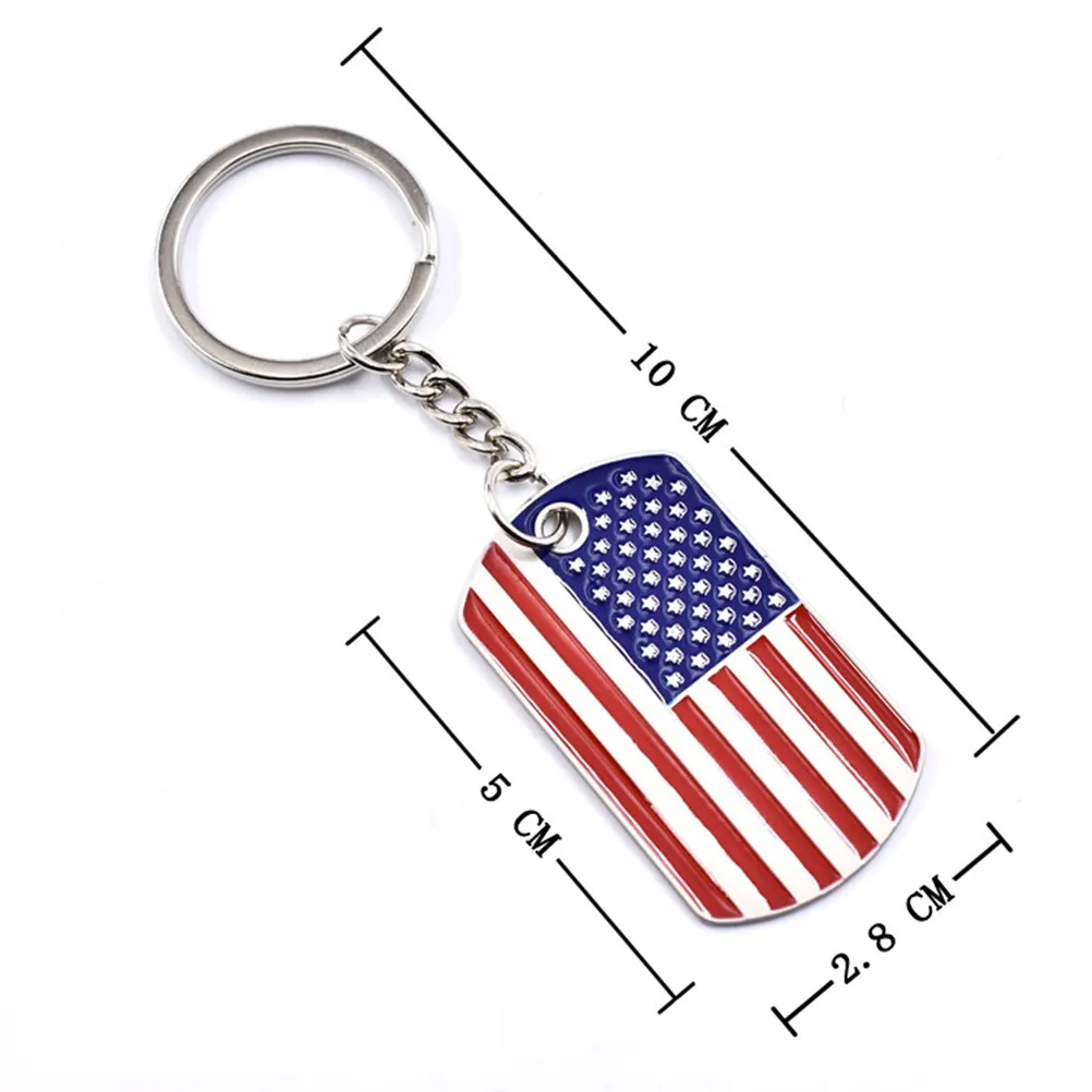 2Pcs Creative Flag Keychain Premium Metal Keyring Country Theme Fashion Accessory for Gifts Goodbye Present Anniversary