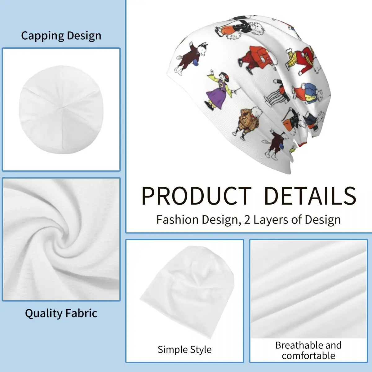 روبرت بير والأصدقاء قبعة محبوكة دافئة الهيب هوب بونيه قبعة الخريف الشتاء في الهواء الطلق قبعات حريمي للرجال النساء الكبار