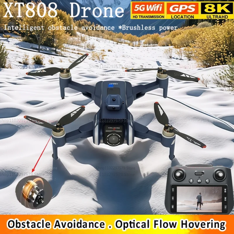 

НОВЫЙ GPS-дрон XT808 Pro Max с HD-камерой 1080P 5G WiFi Дрон с большим экраном для предотвращения препятствий для аэрофотосъемки, игрушки, подарки