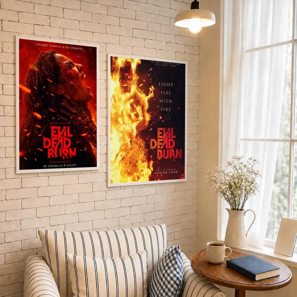 Movie E-Evil Dead Burn Poster PP Self-Adhesive Waterproof Wall Decor for Bedroom,Living Room,Dorm,Bar Aesthetic Decor Gift