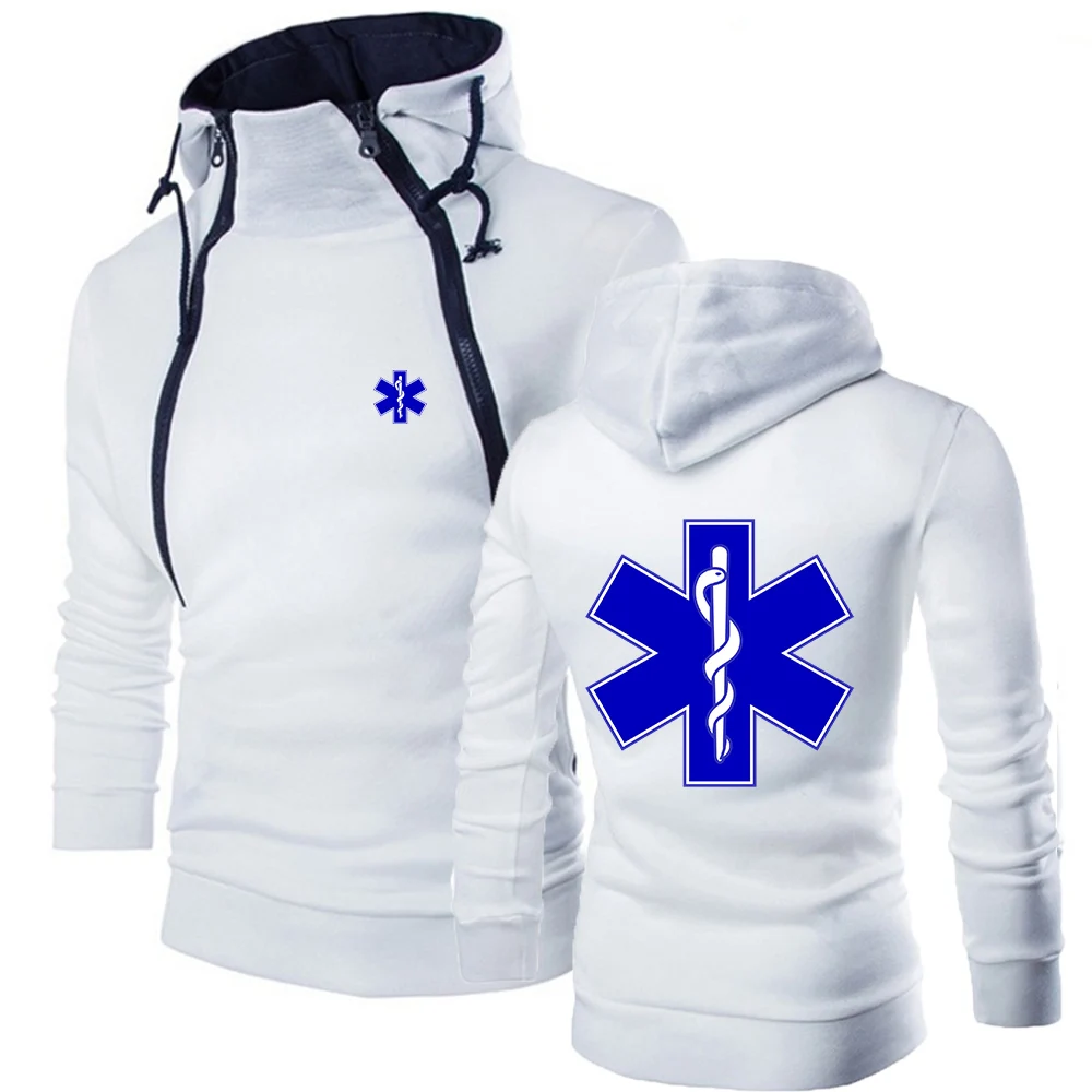 2023 New Men EMT Paramedic Emergency Medical Zipper Hoodie High-Quality Three-Color Style Leisure Causal Comfortable Sports Tops