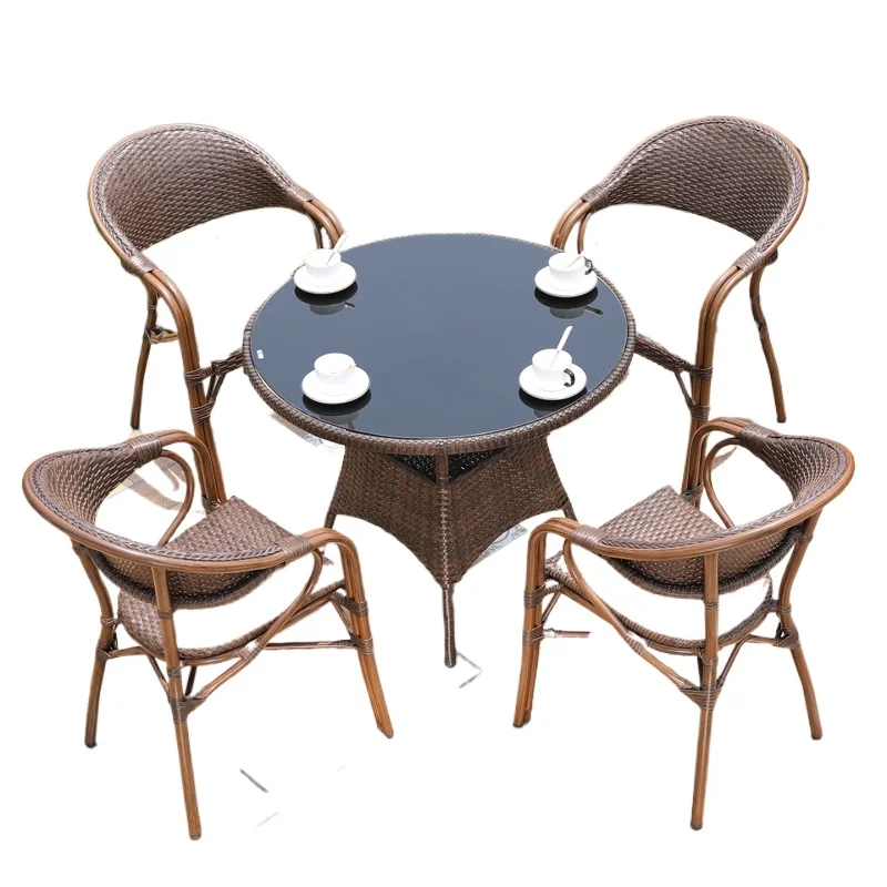 

Outdoor table and chair combination set courtyard garden terrace back chair leisure balcony chair