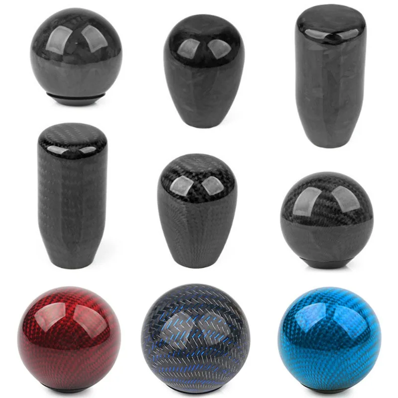 

JDM Racing Real Carbon Fiber Gear Shift knob Manual Transmission Shifter Lever Knob Round Ball Shape Handle Knob
