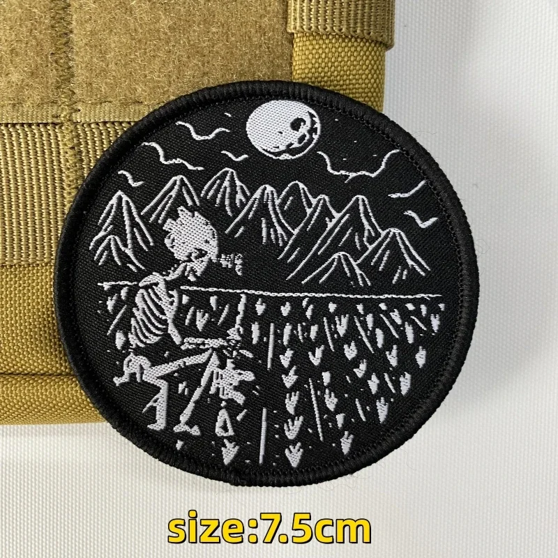 Skeleton Man Fabric Patches Skull Night Vision Device Patch Quod Hook and Loop SI VIS PACEM PARA BELLUM Tactical Stickers