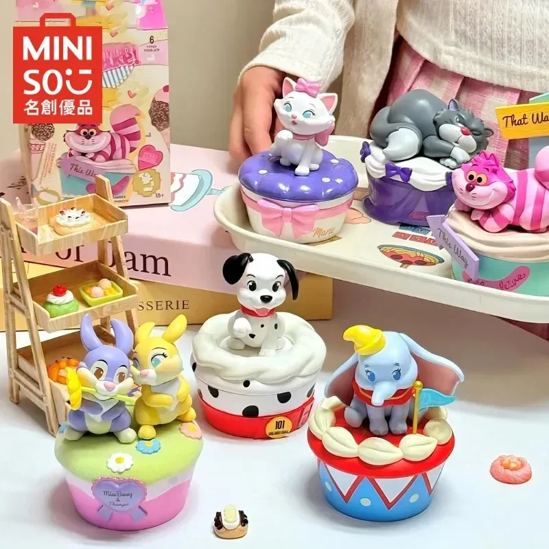 Miniso Disney Dierenvrienden Cupcake Blinde Doos Decoratie Speelgoed Figuur Desktop Ornamenten Speelgoed Collectie Model Cadeau