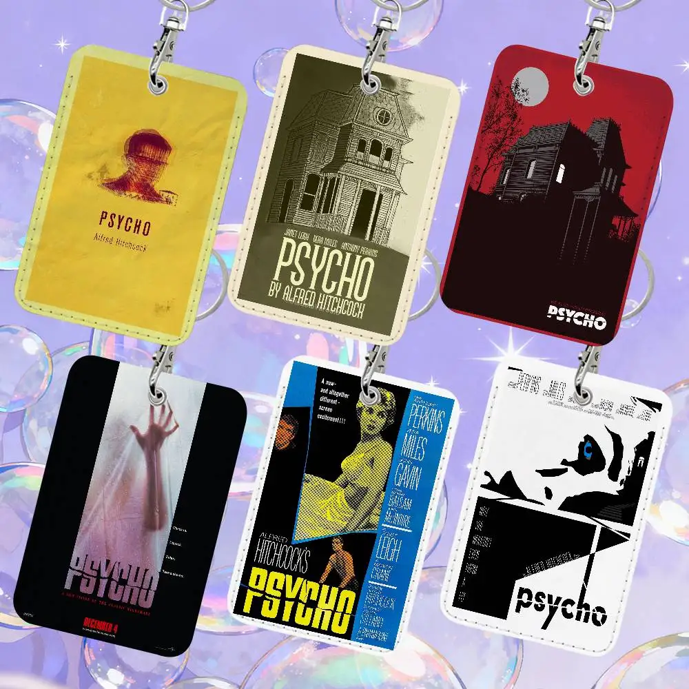 

Держатель для карт из фильма ужасов Psycho 1, кожаный ящик для хранения карт, брелок для ключей, держатель для бирки доступа, держатель для удостоверения личности, брелок для ключей