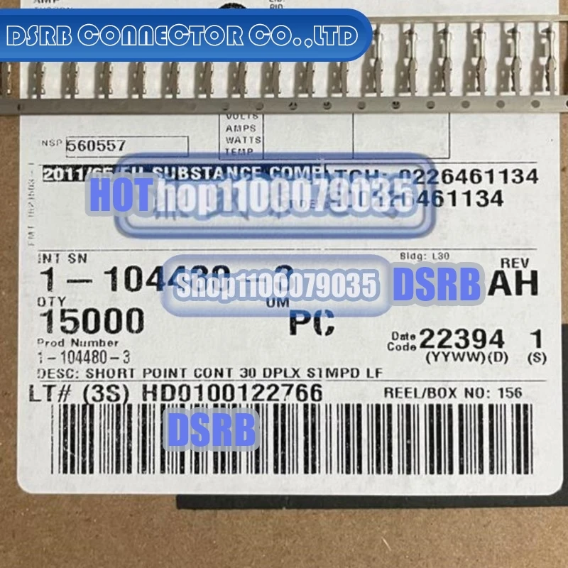 

100pcs/lot 100% new and origianl 1-104480-3 for 22-26AWG