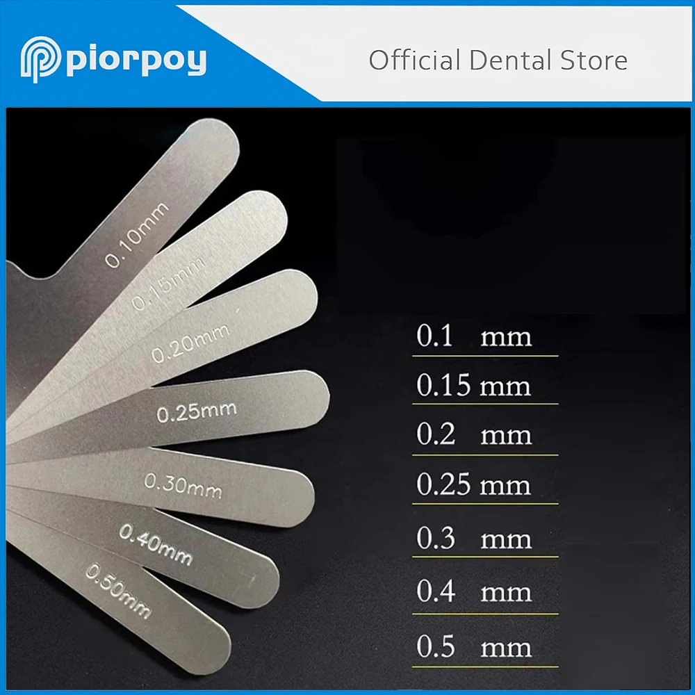 PIORPOY Dental Interproximal Measuring Ruler Stainless Steel Measure Gauge Tooth Gap Autoclavable Dentistry Laboratory Tools