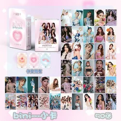 50 Pcs/Set Philippine Girl Group BINI Laser Lomo Card Aiah, Mikha, Colet Star Figure HD Photocard Fans Collection Cards