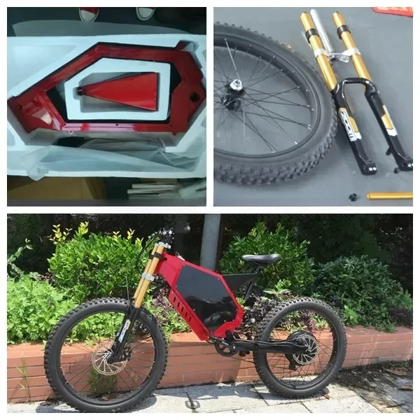 Motocicletta elettrica da 5000 W con freni a disco Batteria da 96 V 60 Ah Bici elettrica per bici da 170 mm