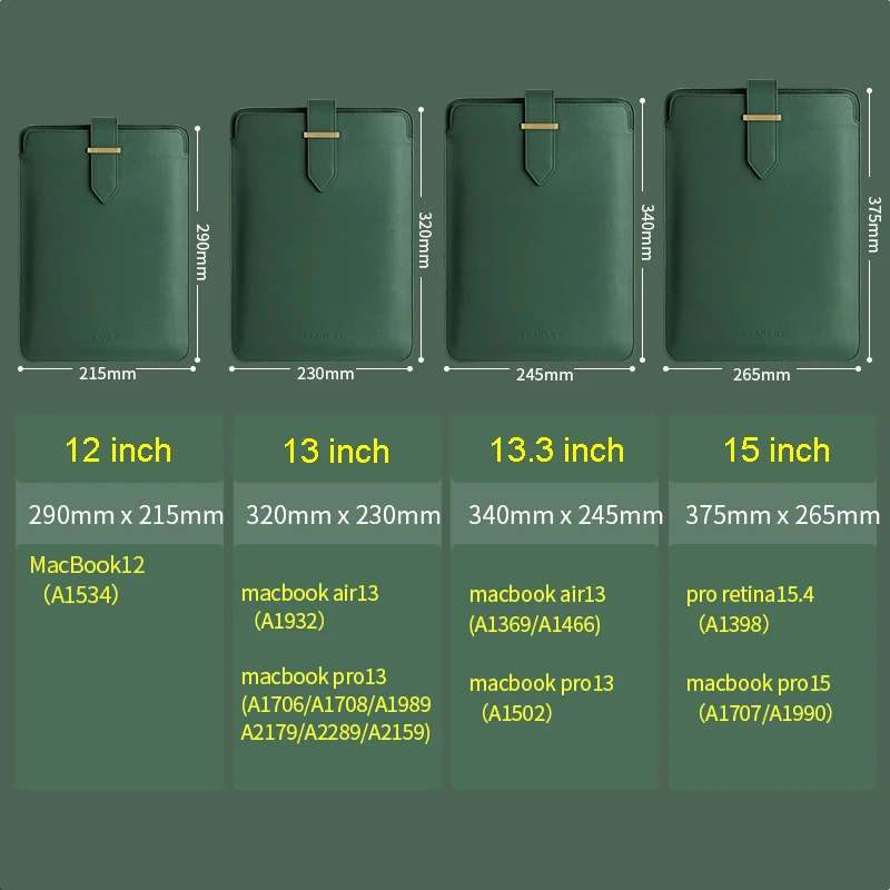 Genuine Leather Laptop Bag Tablet Case Protective Sleeve for Microsoft Surface Pro 5 6 7 8  X Macbook Pro Air 13 13.3 Inch