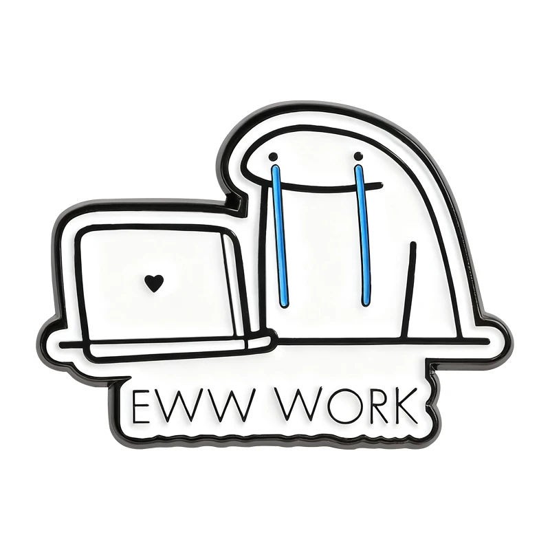 

Flork Series Funny Simplified Figures & Cat Brooch Enamel Pins Humor Beer Figures With Flower Brooches Lapel Badge Jewelry Gifts