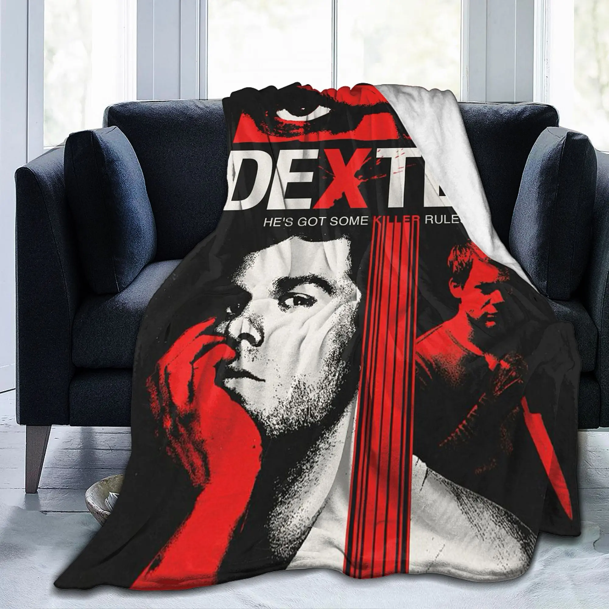 بطانية Dexter Killer Rules الناعمة - مثالية ليالي مريحة، هدية مثالية لمحبي العرض التلفزيوني وعشاق الديكور المنزلي