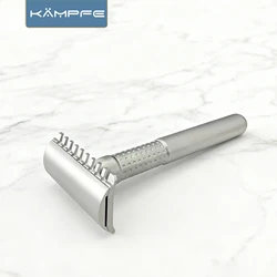 KAMPFE Open & Closed comb Double Edged Safety Shaver Traditional Manual CNC Processed Stainless Steel for Shaving Men's Gift