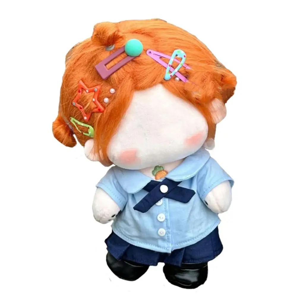 20cm Doll Clothes Blue Playing House Miniature School Uniform Cosplay Changing Dress Game Blouse Skirt Suit Cotton Stuffed Doll